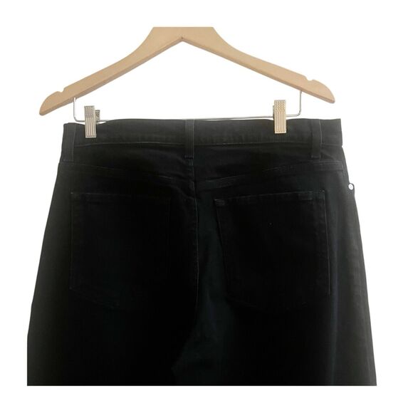 BLDWN Women’s High Rise Cropped Wide Leg Jeans Size 31 Black Exposed Buttons - Picture 5 of 8